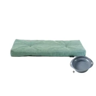 Rohrschneider ® Hundebett mit Anti-Rutsch-Boden, strapazierfähiges Kissen für Hunde und Katzen, B80 x T50 x H7 cm, inkl. Gratis-Wassernapf