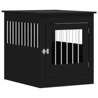 VidaXL Hundekäfig im Möbel-Stil schwarz 80 cm, 64,5 cm, 71 cm