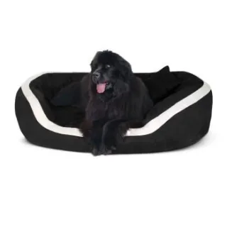 Tierlando ® PEPPER Orthopädisches Hundebett Hundesofa L XL XXL Velours MEGA DICK & WEICH schwarz 1,6 m, 30 cm, 1,3 m