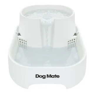 Dog Mate Großer zweistufiger Trinkbrunnen für Haustiere, sechs Liter, Weiß (385E)