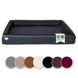 SABRO Hundebett KUDDE Kunstleder schwarz 1,17 m, 1,5 m