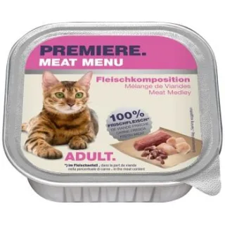 PREMIERE Meat Menu Nassfutter Katze Adult Fleischkomposition 32x100 g