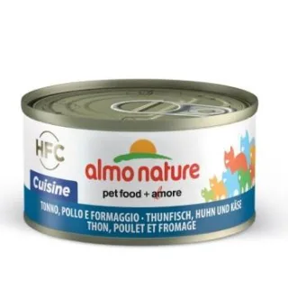 Almo nature HFC Natural Nassfutter Katze Thunfisch, Huhn und Käse 48x70 g
