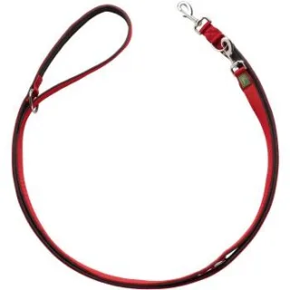 Hunter Verstellbare Führleine Neopren rot/ schwarz 1 cm, 2 m