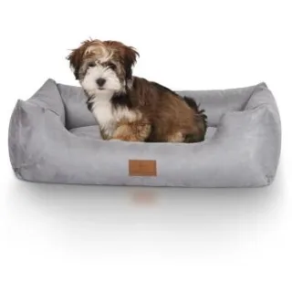 Knuffelwuff Hundebett Dreamline aus Velours grau S