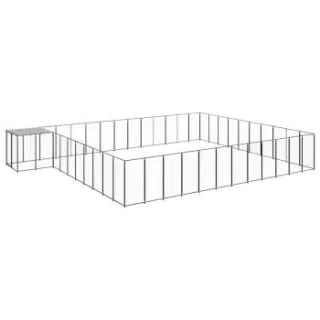 VidaXL Hundezwinger schwarz 7,7 m, 5,5 m, 1,1 m