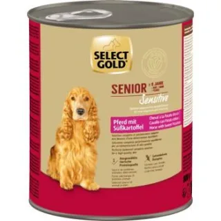 SELECT GOLD Nassfutter Hund Sensitive Senior Pferd mit Süßkartoffel 6x800 g