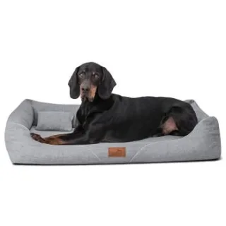 Tierlando WILLIAM Couture - Orthopädisches Hundebett schwarz/ graphit 1,1 m, 22 cm, 85 cm
