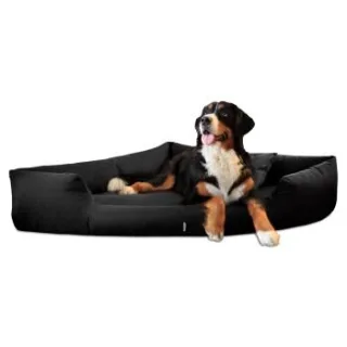 Tierlando ® TRIVIA | Orthopädisches Eckhundebett Polyester Hundebett Dreieckbett schwarz 1,2 m, 25 cm, 1,2 m