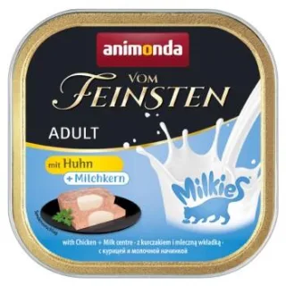 animonda Vom Feinsten Nassfutter Katze, Adult, mit Milchkern 32x100g mit Huhn und Milchkern