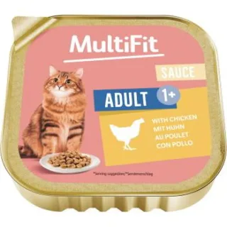 MultiFit Nassfutter Katze Adult, in Sauce, Huhn 64x100 g