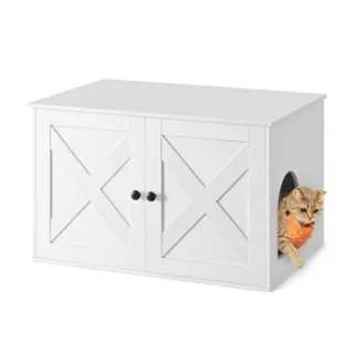 FEANDREA Katzenklo Schrank weiß