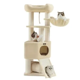 FEANDREA großer Kratzbaum Sisalstämme beige