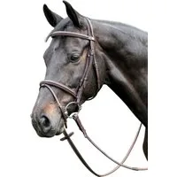 PRESTIGE Bombierte Trense mit Dekor, tobacco - Warmblut