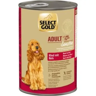 SELECT GOLD Nassfutter Hund Sensitive Adult Rind mit Reis 24x400 g