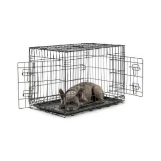 Lionto Hundetransportkäfig Tiertransportbox Hundebox Größe (S) 45x31x36 cm L