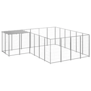 VidaXL Hundezwinger silber 3,3 m, 3,3 m, 1,1 m