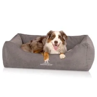 Knuffelwuff orthopädisches Hundebett mit Fächer-Wendekissen Baltimore grau M-L