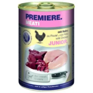 PREMIERE Meati Nassfutter Hund, Junior, mit Huhn 24x400 g