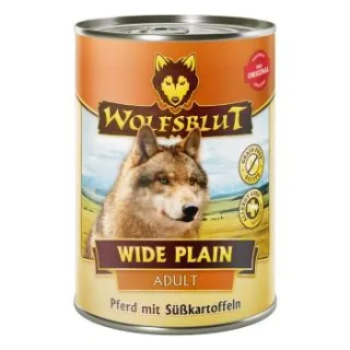 WOLFSBLUT Adult Wide Plain - Pferd mit Süßkartoffeln - 6x395 g
