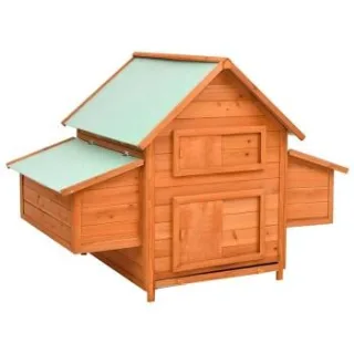 VidaXL Hühnerstall 150 x 96 x 110 cm (B x T x H) naturfarben