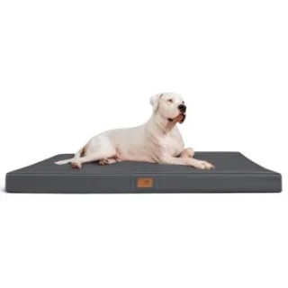 Tierlando OSCAR VISCO - Orthopädische Hundematte Matratze aus Kunstleder schwarz/ graphit 1,2 m, 11 cm, 90 cm