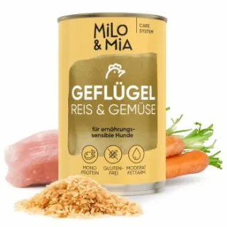 Milo & Mia Geflügel, Reis & Gemüse 24x400 g