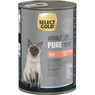 SELECT GOLD Pure Adult Paté Kalb 12x400 g