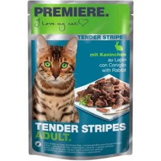 PREMIERE Tender Stripes Nassfutter Katze Adult Kaninchen 112x85 g