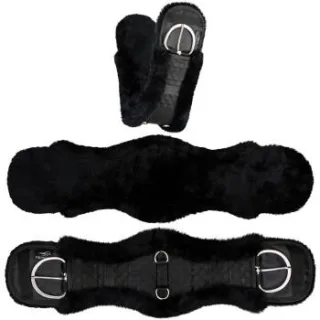 Equinate Westerngurt Classical anatomisch Lammfell schwarz 75 cm