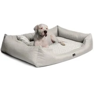 Tierlando ® Orthopädisches Hundebett ELLEN Polyester Rauten-Muster L-XXXL creme 1,6 m, 25 cm, 1,1 m