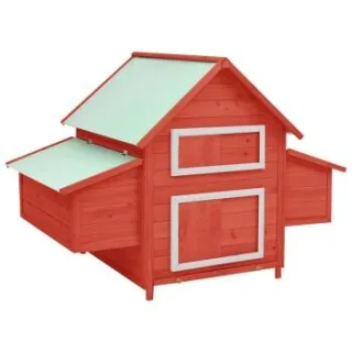 VidaXL Hühnerstall 150 x 96 x 110 cm (B x T x H) rot