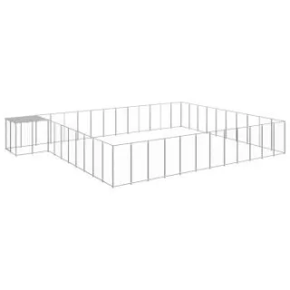 VidaXL Hundezwinger silber 7,7 m, 5,5 m, 1,1 m