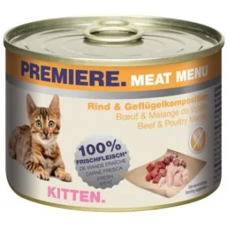 PREMIERE Meat Menu Nassfutter Kitten Rind und Geflügelkomposition 24x200 g