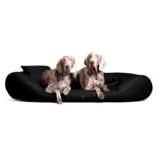 Tierlando ® Orthopädisches Hundebett SAMMY | Pflegeleichtes Kunstleder | L-XXXXL schwarz 1,7 m, 35 cm, 1,1 m