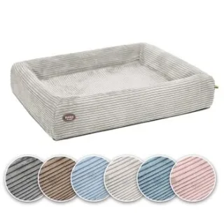 SABRO Hundebett KUDDE Cord grau 1,17 m, 1,5 m