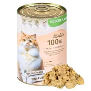 Lyra Pet Lecker.Pet Balu's 100 % Huhn und Truthahn Katzenfutter Nassfutter 4,8 kg