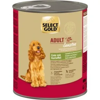 SELECT GOLD Sensitive Nassfutter Adult Ente mit Kartoffel 12x800 g