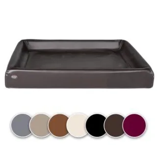 SABRO Hundebett KUDDE Kunstleder dunkelbraun 80 cm, 1 m