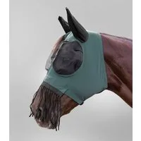 Waldhausen Fliegenmaske Puck mit Nasenfransen, piniengrün - Warmblut extra