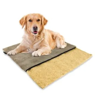 Rohrschneider mümmi Hundematte Hanf, abnehmbarer Cordbezug taupe 50 cm, 2 cm, 44 cm
