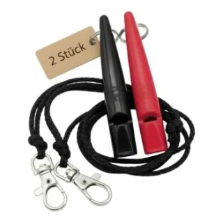 ACME 210.5 Doppelpack Hundepfeife mit Pfeifenband karmesinrot