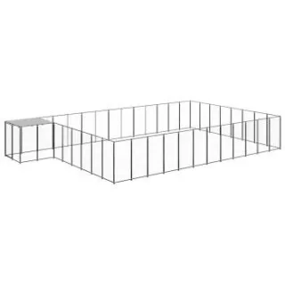 VidaXL Hundezwinger schwarz 7,7 m, 4,4 m, 1,1 m