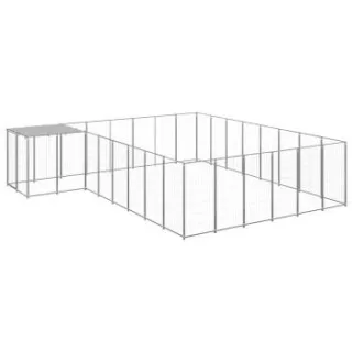 VidaXL Hundezwinger silber 4,4 m, 4,4 m, 1,1 m