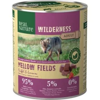 REAL NATURE WILDERNESS Nassfutter Hund, Adult, Mellow Fields, Büffel und Lamm 12x800 g