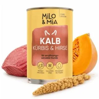 Milo & Mia Kalb, Kürbis & Hirse 24x400 g