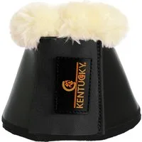 Kentucky Horsewear Sprungglocken "Lederimitat" Lammfell schwarz - XXL