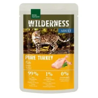REAL NATURE WILDERNESS Nassfutter Katze, Adult, Pure Turkey Pute 48x85 g