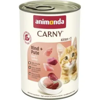 animonda Carny Nassfutter Katze Kitten Pute und Rind 24x400 g