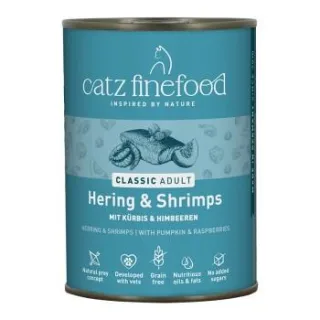 Catz finefood Nassfutter Katze Classic Adult Hering und Shrimps 12x400 g
